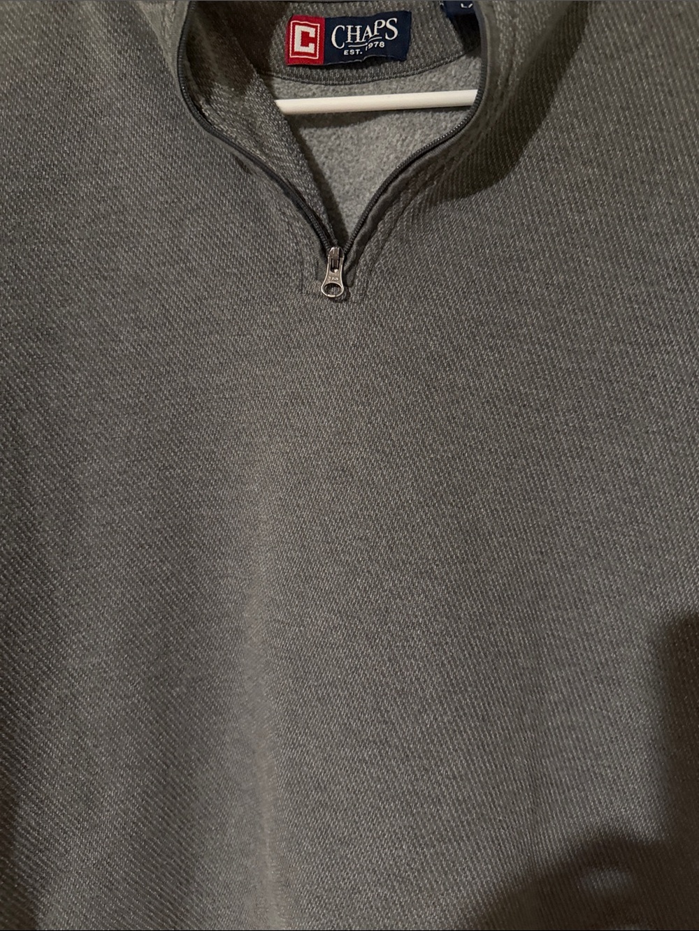 Chaps Men’s Dark Gray Half-Zip Pullover Sweater - Picture 5 of 7